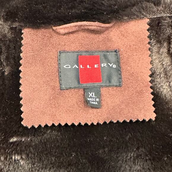 Gallery XL Ladies Faux Leather & Suede Button Down & Hooded Mid Length Coat - Picture 2 of 16